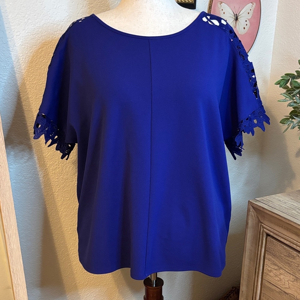 Worthington Women’s Lace Detail Blouse Purple Size 1X